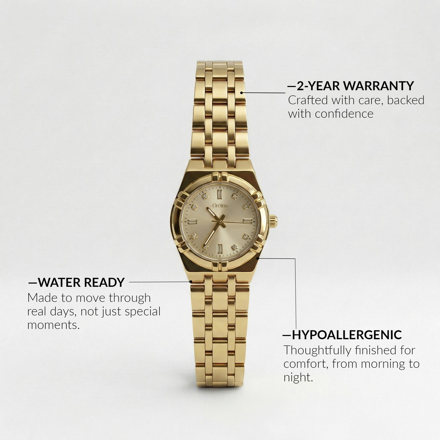 Elara Watch - Champagne